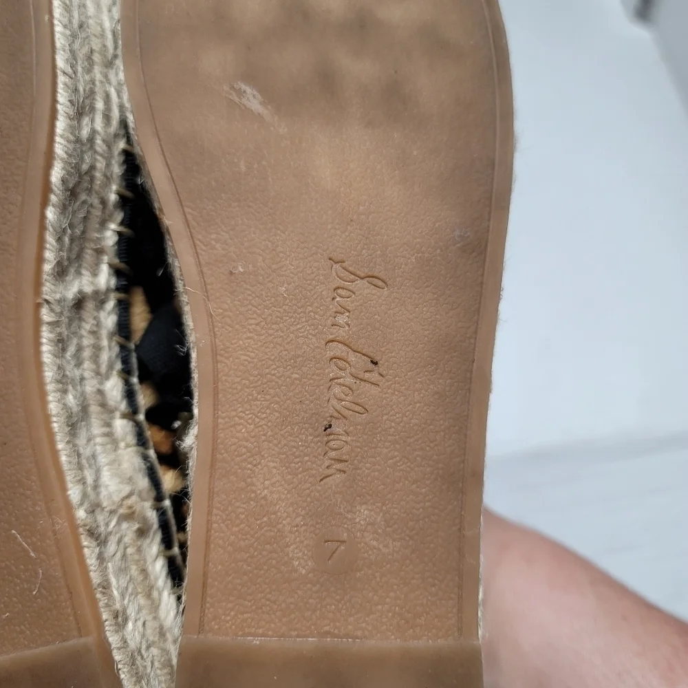 Sam Edelman Celina Platform Espadrille Sneakers 7 Leopard Print Calf Hair - Picture 7 of 7